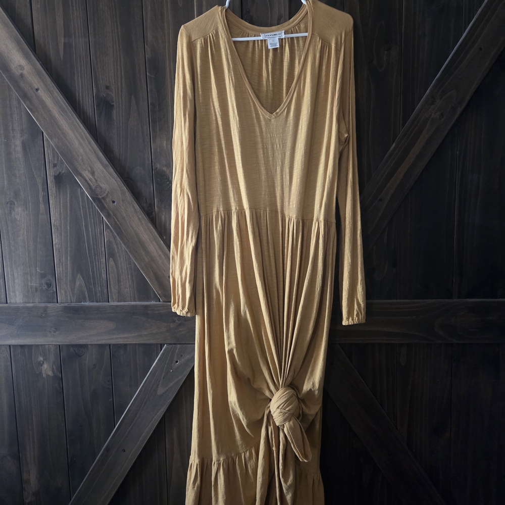 Chic Long Sleeve Mustard Dress